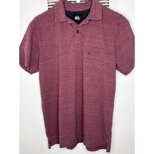 Vintage Quicksilver Polo Shirt Mens Large Red Short Sleeve. Pre-Owned.